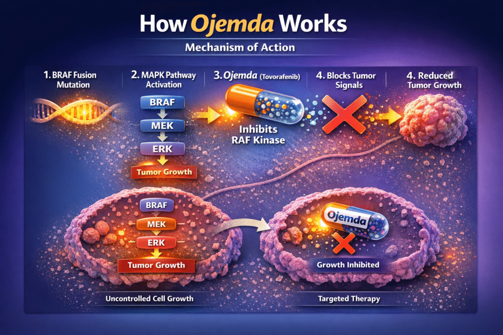 ojemda fda approval MOA